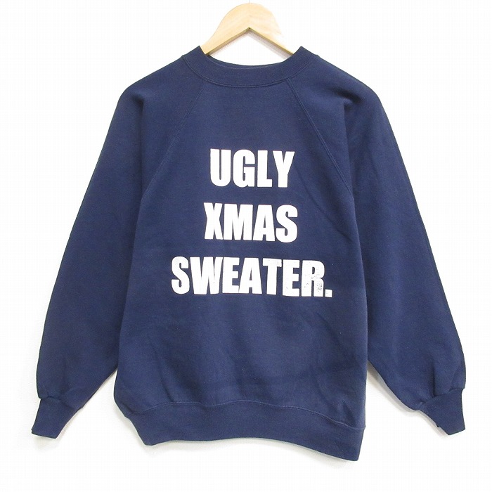 ヘインズ 80s 長袖スウェット UGLY ラグラン ネイビー M | 古着