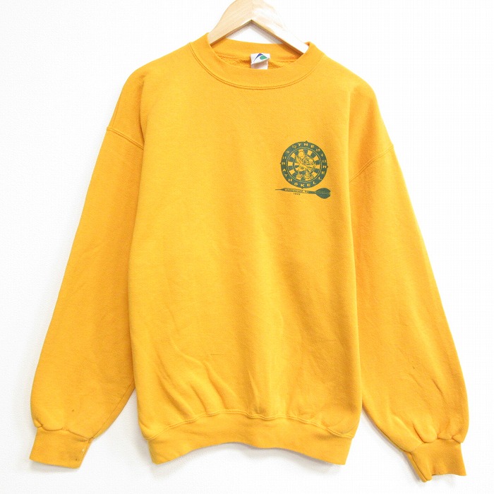 90s 長袖スウェット ダーツ イエロー XL | 古着