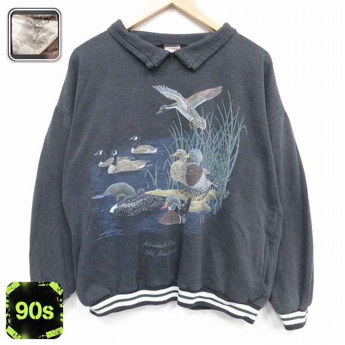 【20%OFF】90s 長袖スウェット ブラック メンズXL相当 | 古着
