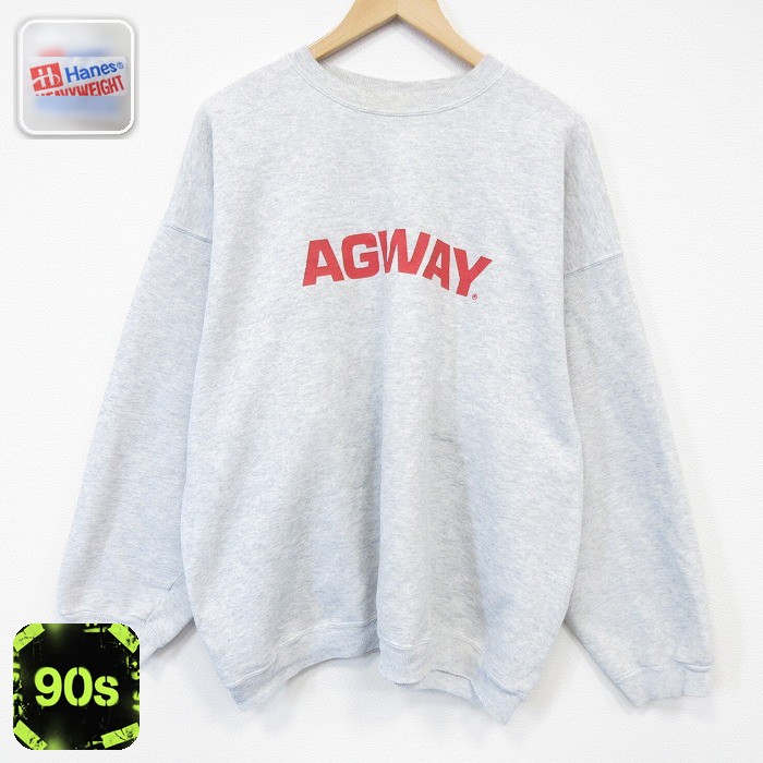【20%OFF】ヘインズ 90s 長袖スウェット AGWAY グレー メンズXL相当 | 古着