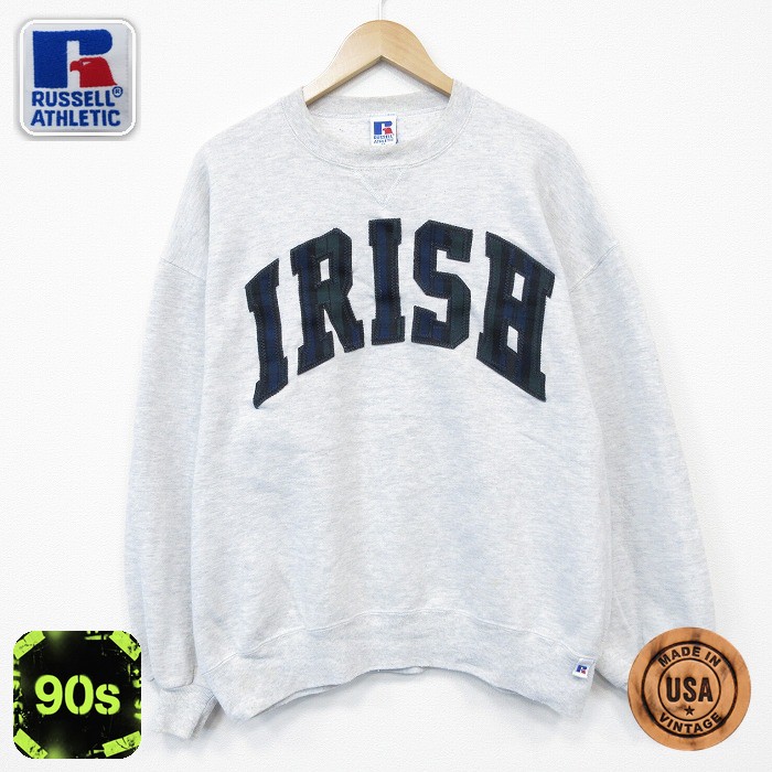 【20%OFF】ラッセル 90s 長袖スウェット IRISH グレー メンズXL相当 | 古着