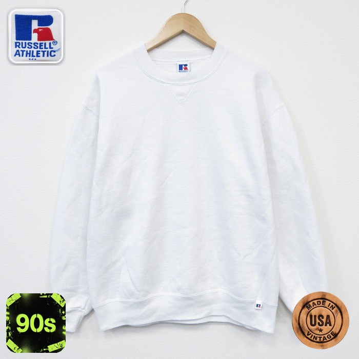 【20%OFF】ラッセル 90s 長袖スウェット ホワイト メンズL相当 | 古着