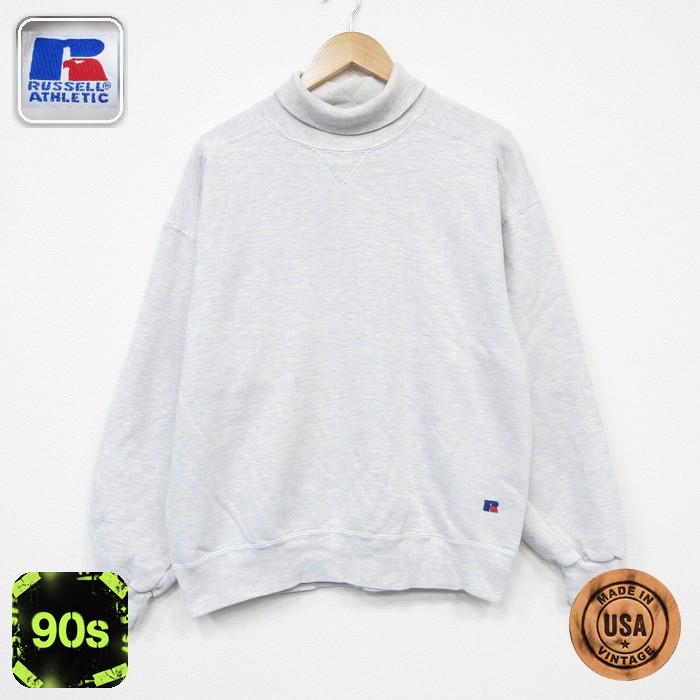 【20%OFF】ラッセル 90s 長袖スウェット ワンポイントロゴ グレー メンズL相当 | 古着