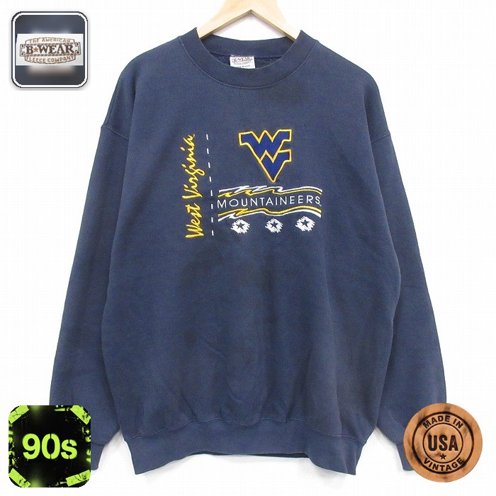 【20%OFF】90s 長袖スウェット ウエストバージニア刺繍 ネイビー メンズL相当 | 古着