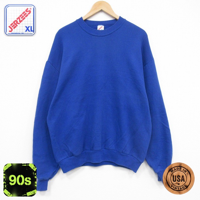 【20%OFF】ジャージーズ 90s 長袖スウェット ブルー メンズL相当 | 古着