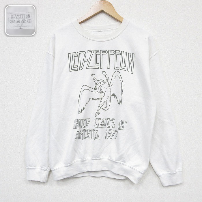 【20%OFF】レッドツェッペリン 長袖スウェット ホワイト メンズL相当 | 古着