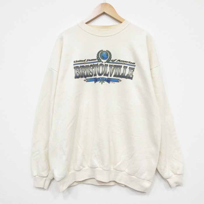 90s 長袖スウェット オハイオ ベージュ XL | 古着