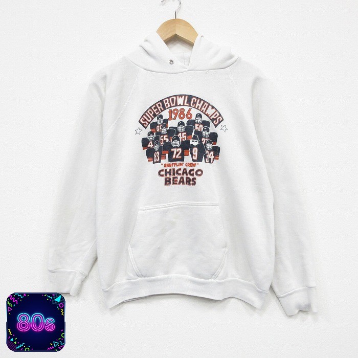 【20%OFF】80s ラグランパーカー NFLシカゴベアーズ ホワイト メンズM相当 | 古着