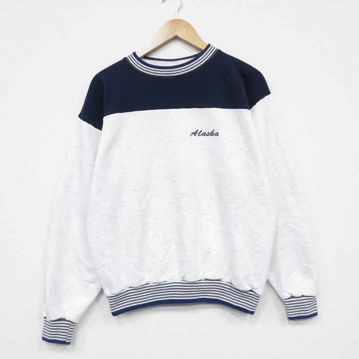 90s 長袖スウェット アラスカ ホワイト L | 古着