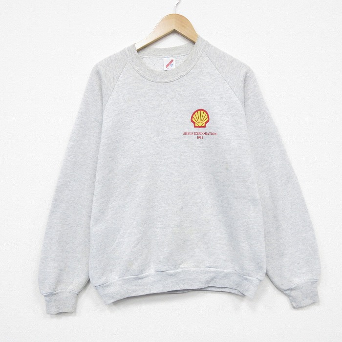 90s ラグランスウェット シェル グレー L | 古着