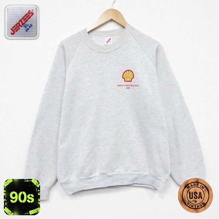 【20%OFF】90s ラグランスウェット シェル グレー メンズL相当 | 古着