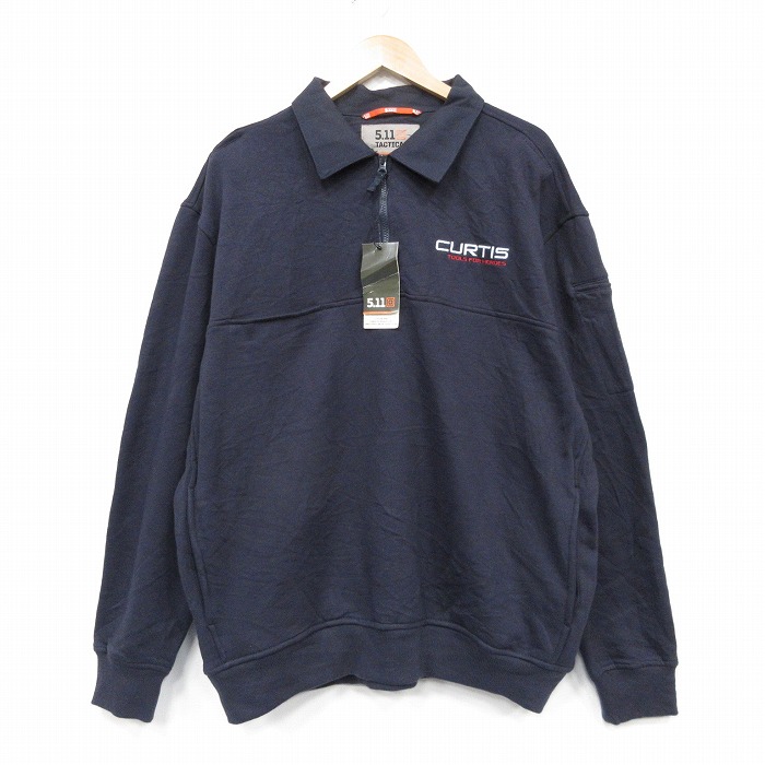 5.11タクティカル 長袖ハーフジップスウェット ネイビー XL | 古着