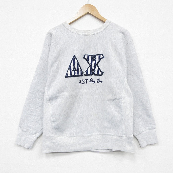 90s 長袖スウェット ギリシャ文字 グレー L | 古着