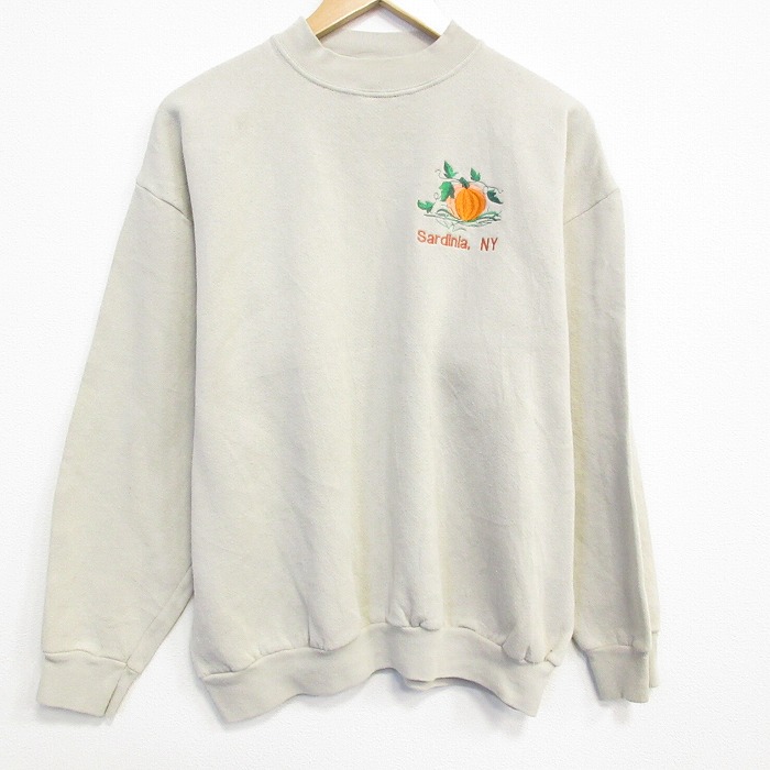 90s 長袖スウェット カボチャ ベージュ L | 古着