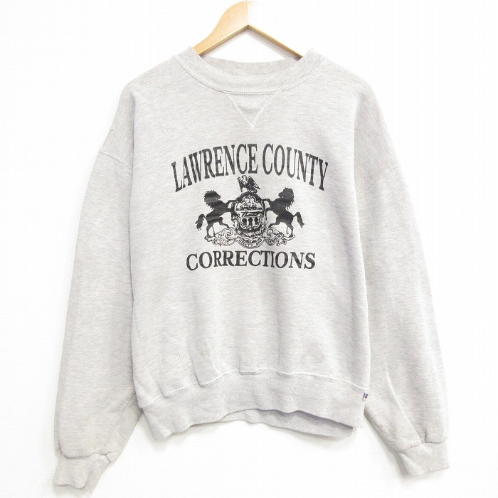 XL★古着 ラッセル 長袖 スウェット メンズ 00年代 00s LAWRENCE クルーネック グレー 霜降り 26jun04