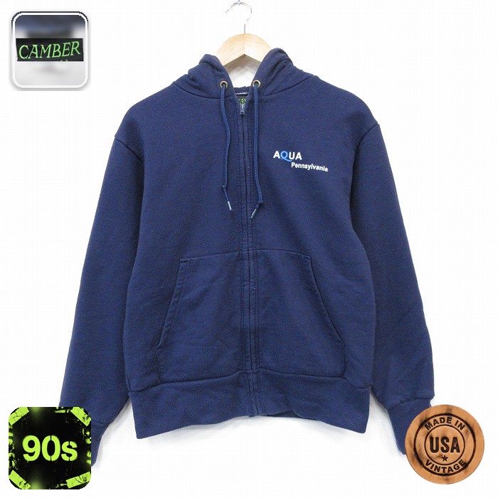 【20%OFF】キャンバー 90s フルジップスウェット ペンシルベニア ネイビー メンズM相当 | 古着