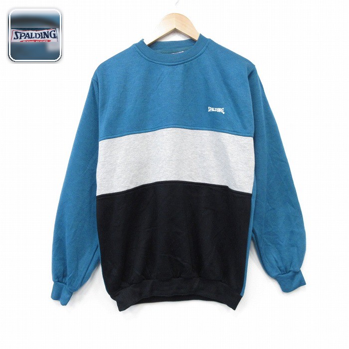 【20%OFF】90s 長袖スウェット ワンポイントロゴ ライトブルー メンズM相当 | 古着