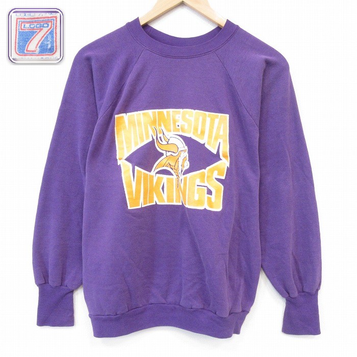 【20%OFF】NFL ミネソタバイキングス 90s ラグランスウェット アメフト パープル メンズM相当 | 古着
