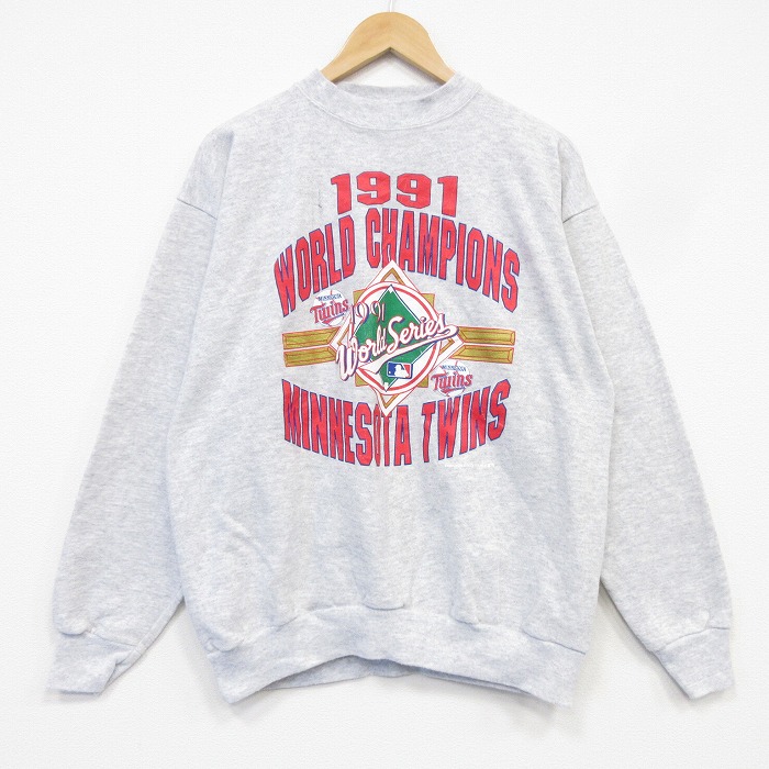 90s 長袖スウェット ミネソタツインズ グレー メンズL相当 | 古着