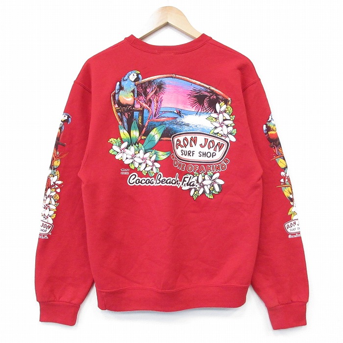 00s 長袖スウェット サーフィン レッド メンズM相当 | 古着