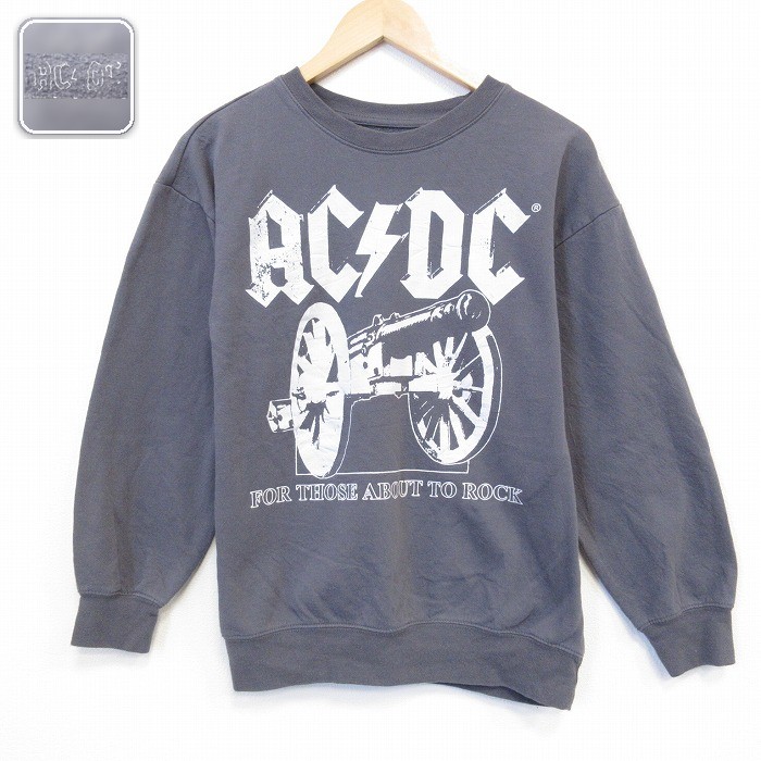 【20%OFF】AC/DC 長袖スウェット AC/DCプリント グレー メンズM相当 | 古着