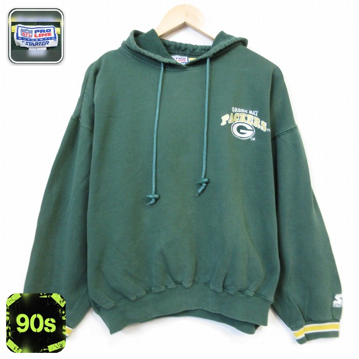 スターター 90s 長袖パーカー NFL グリーンベイペッカーズ グリーン メンズXL相当 | 古着
