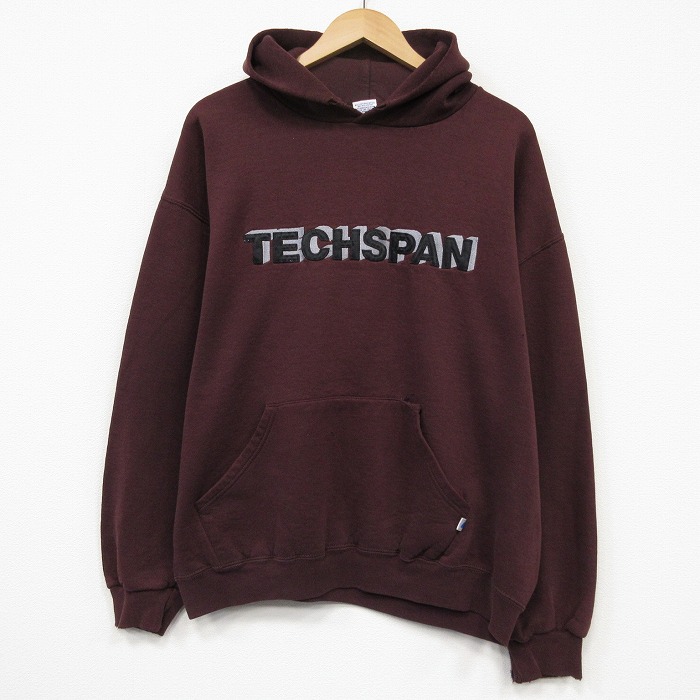 ラッセル 00s 長袖パーカー TECHSPAN バーガンディ メンズXL相当 | 古着