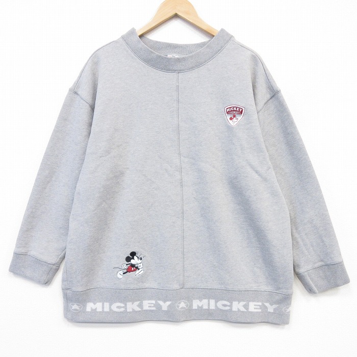 ディズニー 00s 長袖スウェット ミッキー グレー メンズXL相当 | 古着