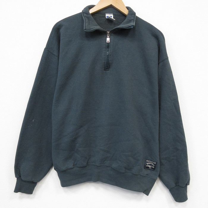 ラッセル 90s 長袖ハーフジップスウェット カーキ メンズXL相当 | 古着