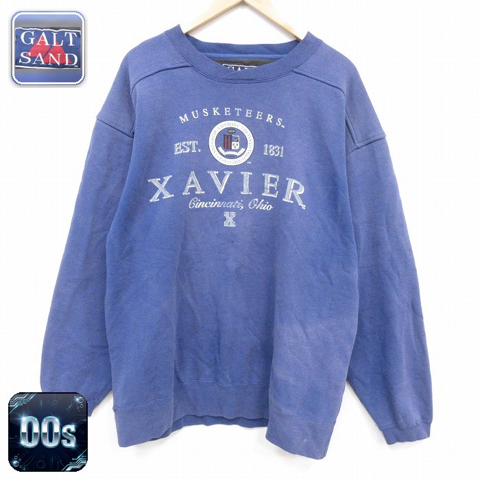 00s 長袖スウェット XAVIER ブルー メンズXL相当 | 古着