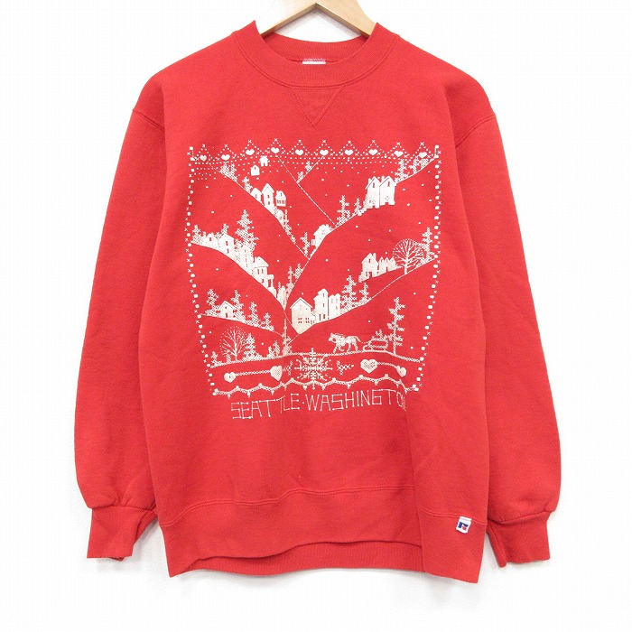 ラッセル 90s 長袖スウェット ワシントン レッド メンズM相当 | 古着