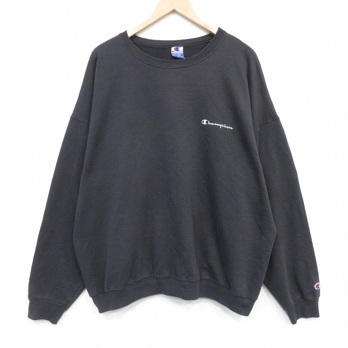 チャンピオン 90s 長袖スウェット ワンポイントロゴ ブラック メンズXL相当 | 古着