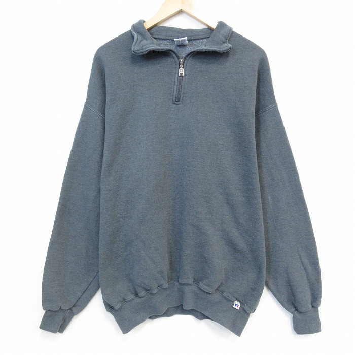 ラッセル 00s 長袖ハーフジップスウェット グレー メンズXL相当 | 古着