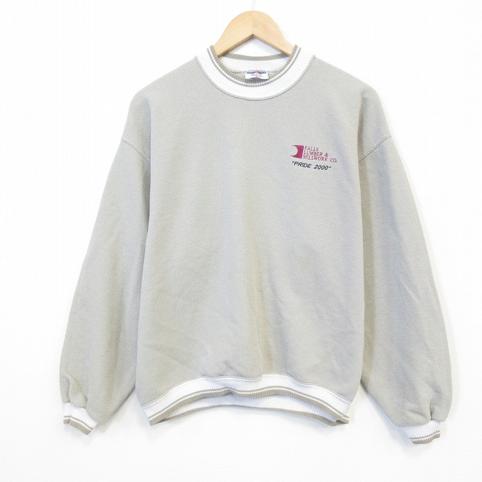 00s 長袖スウェット FALLS ベージュ メンズXL相当 | 古着