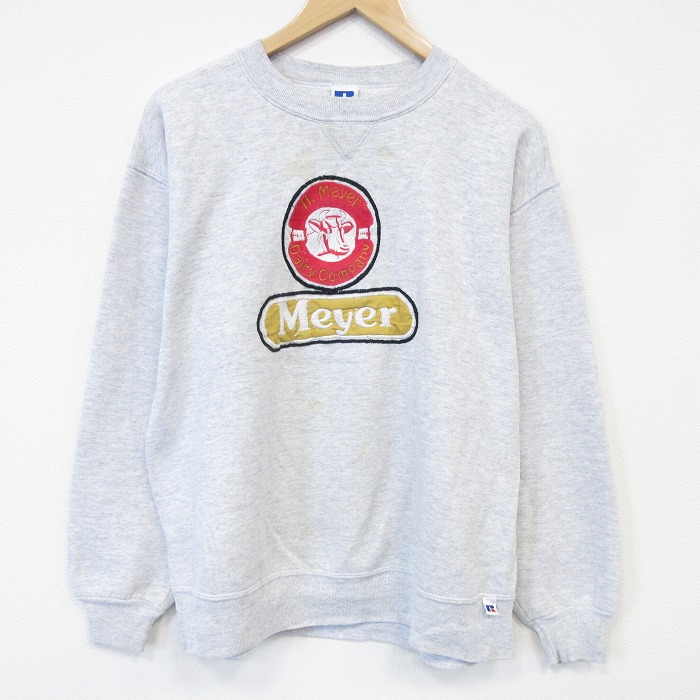 ラッセル 90s 長袖スウェット Meyer刺繍 グレー メンズL相当 | 古着