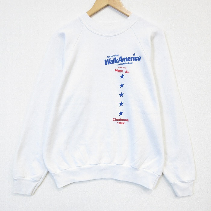 オニータ 90s 長袖スウェット ウォークアメリカ ホワイト メンズL相当 | 古着