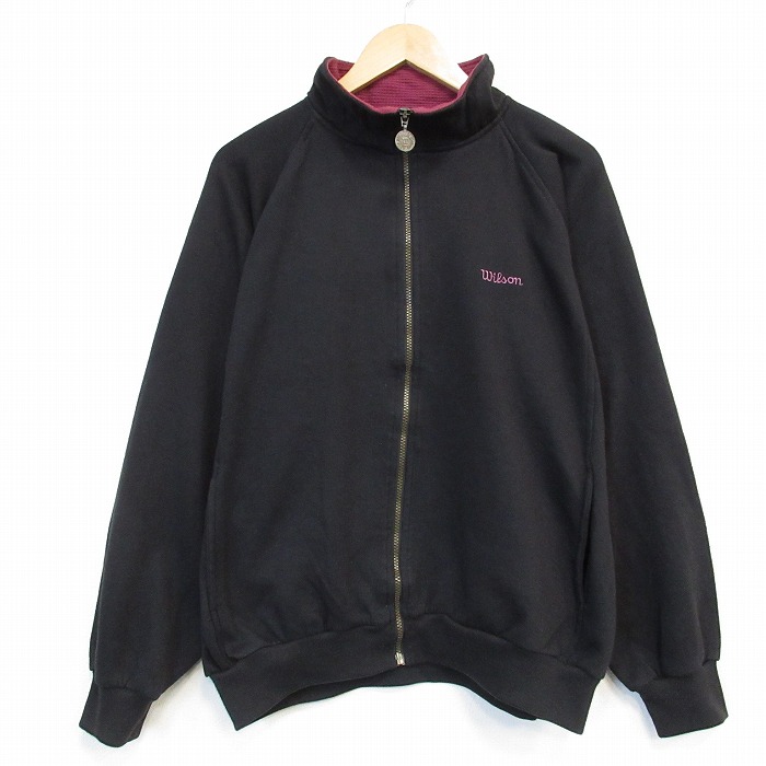ウィルソン 90s 長袖スウェット ワンポイントロゴ ブラック メンズXL相当 | 古着