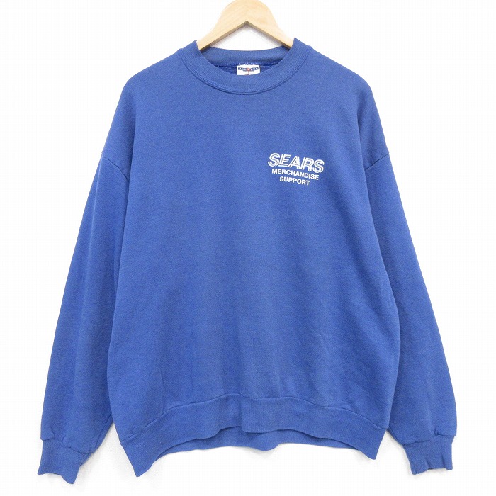 00s 長袖スウェット シアーズ ブルー メンズXL相当 | 古着