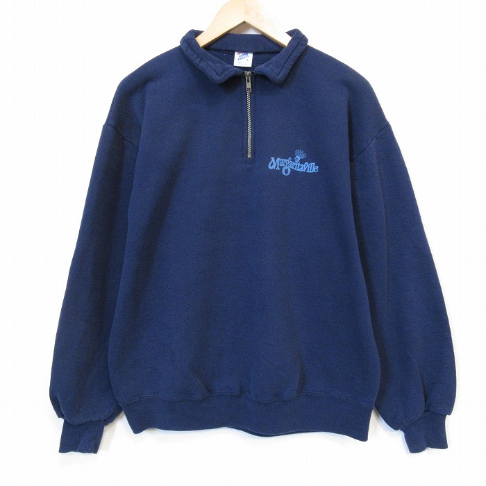 ジャージーズ 90s ハーフジップスウェット ネイビー メンズL相当 | 古着