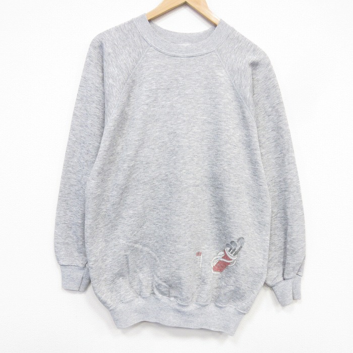 ヘインズ 90s 長袖スウェット ゴルフハンドペイント グレー メンズL相当 | 古着