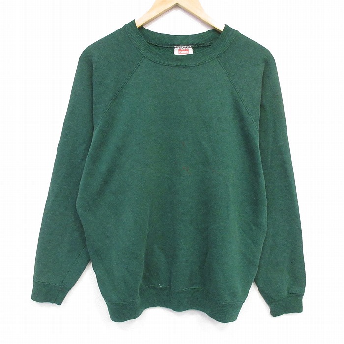 ヘインズ 90s 長袖スウェット ラグラン グリーン メンズL相当 | 古着