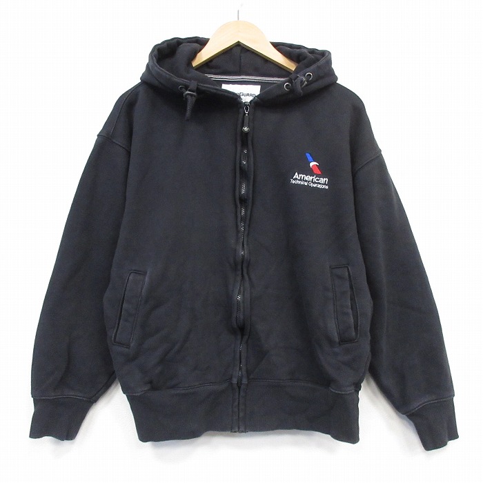 Wear Guerd 長袖フルジップスウェット アメリカン ブラック メンズL相当 | 古着