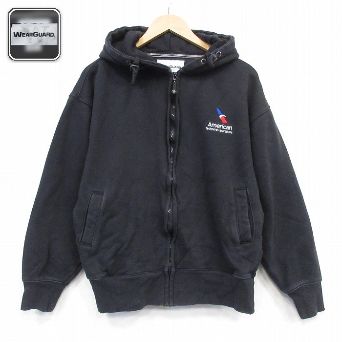 Wear Guerd 長袖フルジップスウェット アメリカン ブラック メンズL相当 | 古着