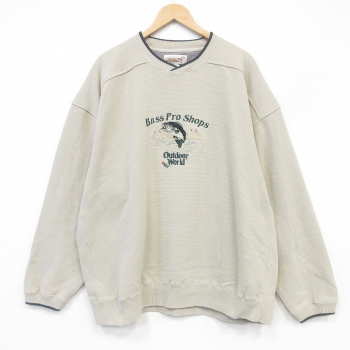 DUCKS UNLIMITED 00s 長袖スウェット バスプロショップ刺繍 ベージュ メンズXL相当 | 古着