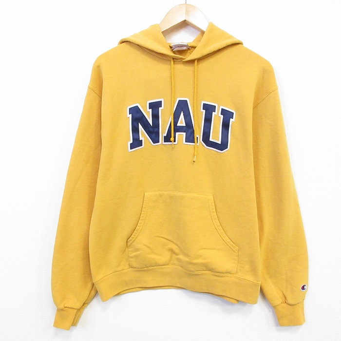 チャンピオン 00s 長袖パーカー NAU イエロー メンズM相当 | 古着