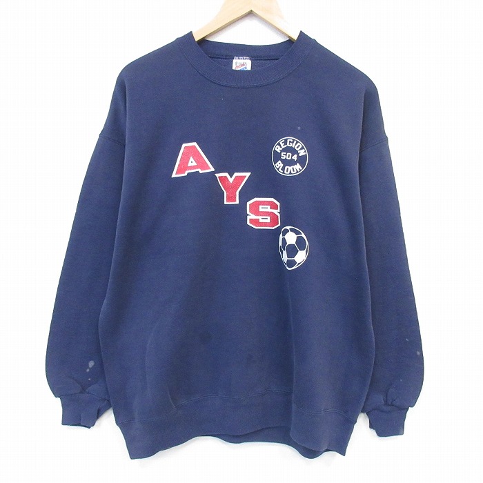 ジャージーズ 90s 長袖スウェット AYS ネイビー メンズXL相当 | 古着