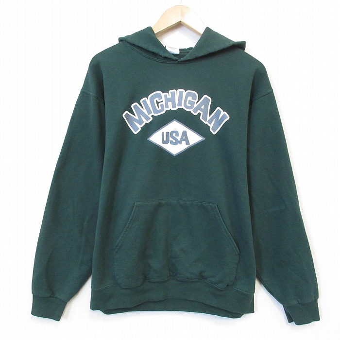 ジャージーズ 00s 長袖パーカー ミシガン グリーン メンズL相当 | 古着