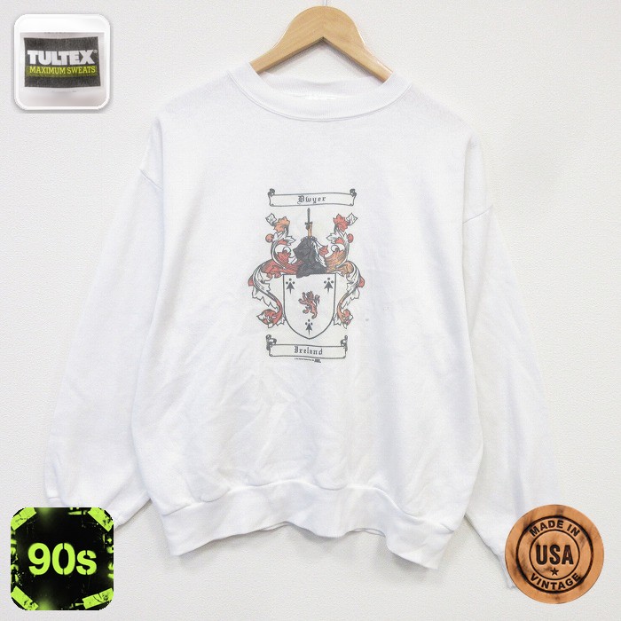 TULTEX 90s 長袖スウェット アイルランド ホワイト メンズL相当 | 古着