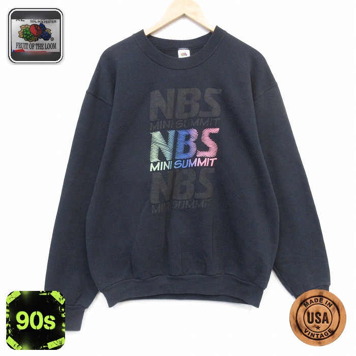 フルーツオブザルーム 90s 長袖スウェット NBS ブラック メンズL相当 | 古着