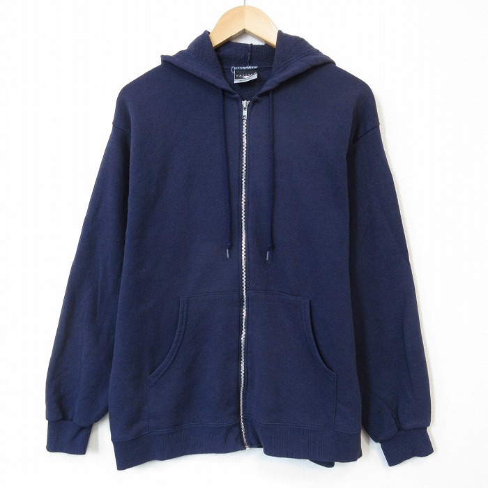 90s 長袖フルジップスウェット ネイビー メンズM相当 | 古着
